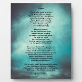 人間の内なる成長に関する洞察力ある詩「成長」 フォトプラーク (正面)
