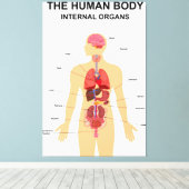 人間の内臓の体 キャンバスプリント (インサイチュ (ウッドフロア))