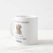 人間の召使 面白い ゴールデンレトリバー 水彩画 コーヒーマグカップ (正面左)