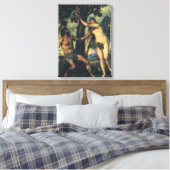 『人間の堕落』- ティツィアーノ作 『アダムとエヴァ』 キャンバスプリント (インサイチュ (寝室))