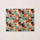 人間の多様性レトロ顔パターン ジグソーパズル (横)