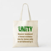 人間の存在が矛盾しても – Unity引用文 トートバッグ (裏面)