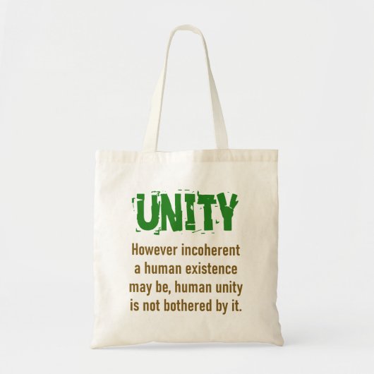 人間の存在が矛盾しても – Unity引用文 トートバッグ (正面)