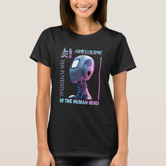 人間の心の可能性を解き放つAI Tシャツ (正面)