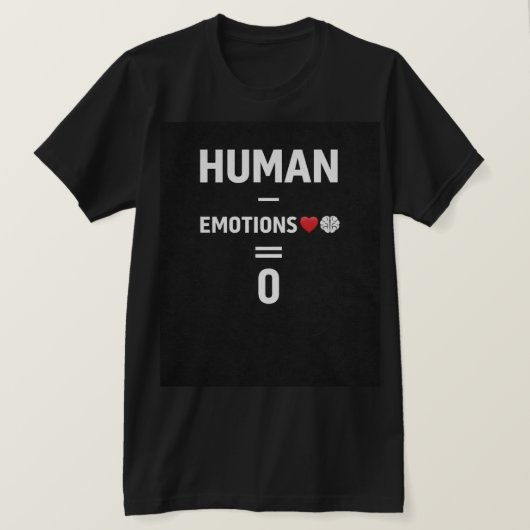 人間の感情Tシャツ - ミニマル哲学グラフィック Tシャツ (デザイン正面)