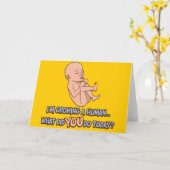 人間の成長妊婦の カード (黄色い花)