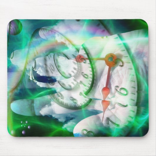 人間の手の時間のスパイラル マウスパッド (正面)