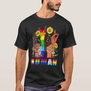 人間の手話Lgbtq+ゲイLes Pr Tシャツ
