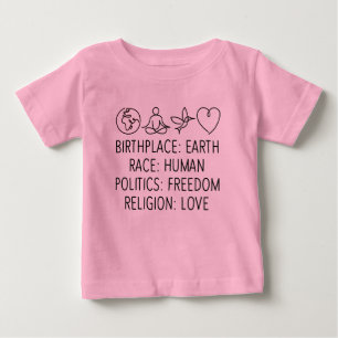 人間の政治の自由に愛する生き物 ベビーTシャツ