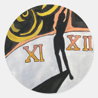 人間の日時計のステッカー ラウンドシール