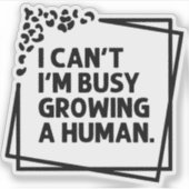 人間の未来の忙しママの引用文を育てられない シール (正面)