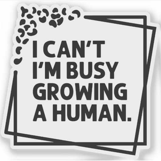 人間の未来の忙しママの引用文を育てられない シール (正面)