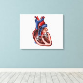 人間の横断ハート キャンバスプリント (インサイチュ (ウッドフロア))