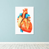 人間の正面ハート キャンバスプリント (インサイチュ (ウッドフロア))