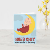 人間の母ユーモアのあるの日札を作った カード (黄色い花)