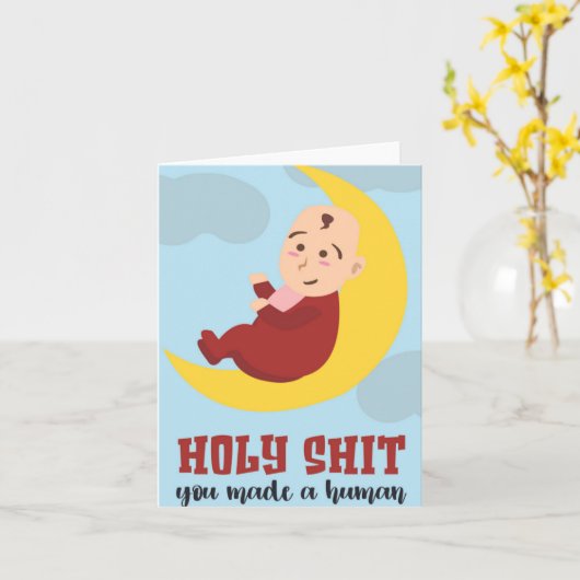 人間の母ユーモアのあるの日札を作った カード (黄色い花)