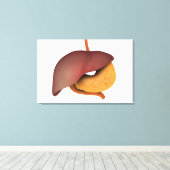 人間の消化器系の概念図3 キャンバスプリント (インサイチュ (ウッドフロア))