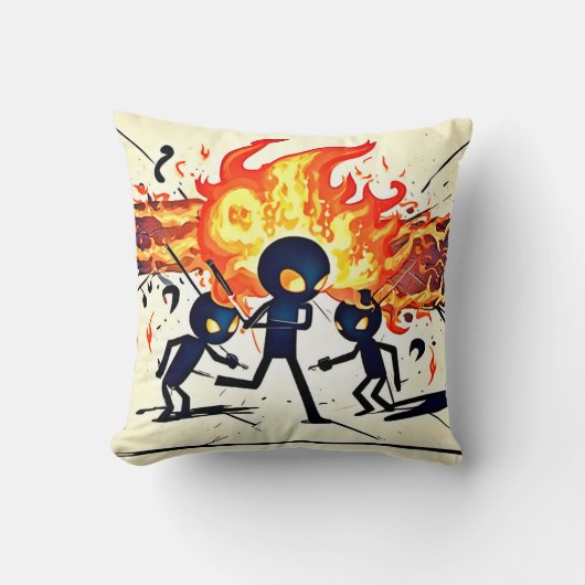 人間の炎のアートワーク クッション (正面)