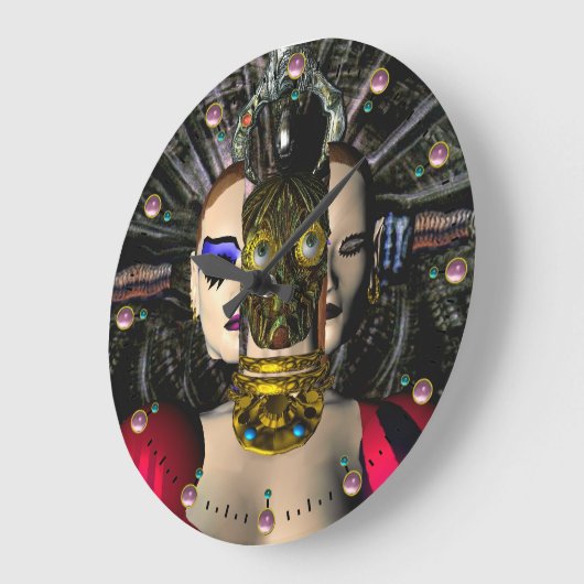 人間の特徴をもつジーニアの宇宙船のパイロットの空想科学小説 ラージ壁時計 (傾斜)