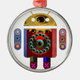 人間の特徴をもつロボット メタルオーナメント