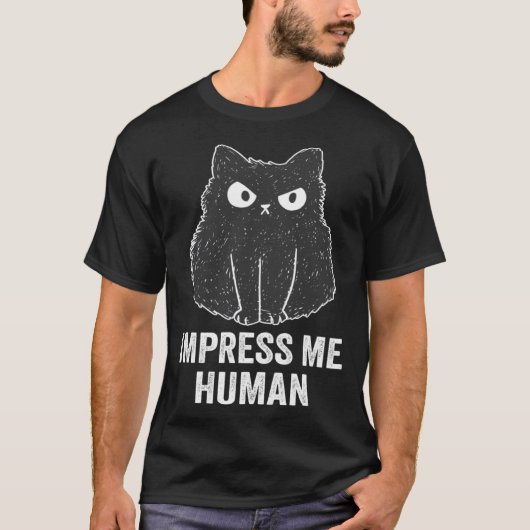 人間の猫を感動させる Tシャツ (正面)
