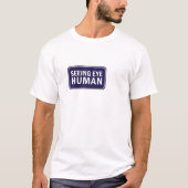 人間の目を犬に向けて見る感情的なサポートシャツ Tシャツ (正面)