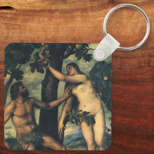 人間の秋;アダムとエバによるティティツィア キーホルダー (裏面)