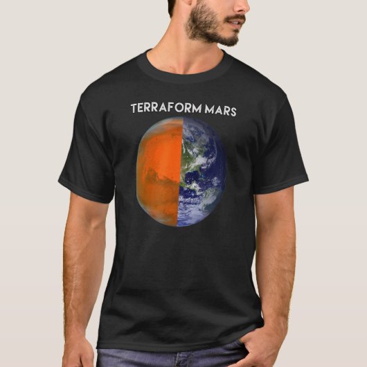 人間の移動のTERRAFORMおもしろい火星Witty Occ Tシャツ (正面)