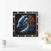 人間の精神と自然の力の調和 スクエア壁時計 (ホーム)