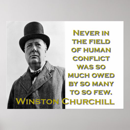 人間の紛争の分野では決してない – Churchill ポスター (正面)