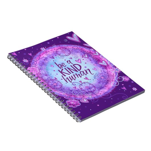 人間の紫色の感動的なノートである ノートブック (右側)