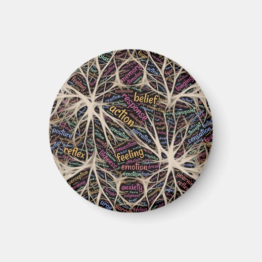 人間の経験感動的ワードアート マグネット (正面)