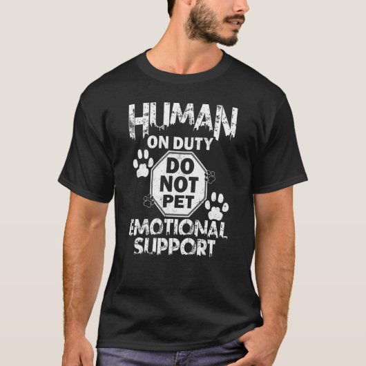 人間の義足の犬はペットの援助を行わない Tシャツ (正面)