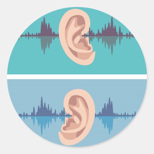 人間の耳を通る音波 ラウンドシール (正面)