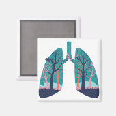 人間の肺と抽象芸術林 マグネット (正面/裏面)