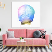 人間の背面スカル キャンバスプリント (インサイチュ (リビング))