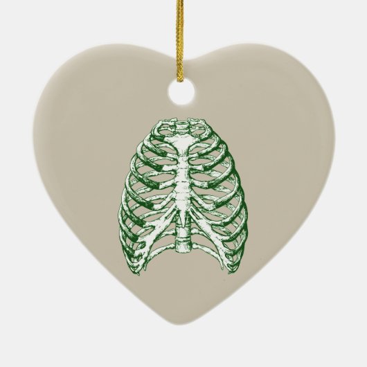人間の胸郭の骨 セラミックオーナメント (裏面)