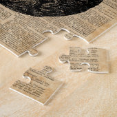 人間の脳のヴィンテージのイラストレーション辞書の芸術 ジグソーパズル (側面)