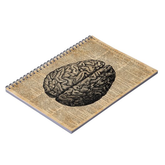 人間の脳のヴィンテージのイラストレーション辞書の芸術 ノートブック (左側)