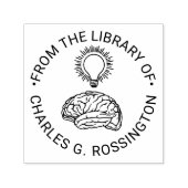 人間の脳の明るいアイディアラウンドライブラリーブックネーム セルフインキングスタンプ (デザイン)