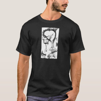人間の脳の部分のスケッチ Tシャツ