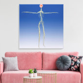 人間の脳を持つ中枢神経系 キャンバスプリント (インサイチュ (リビング))