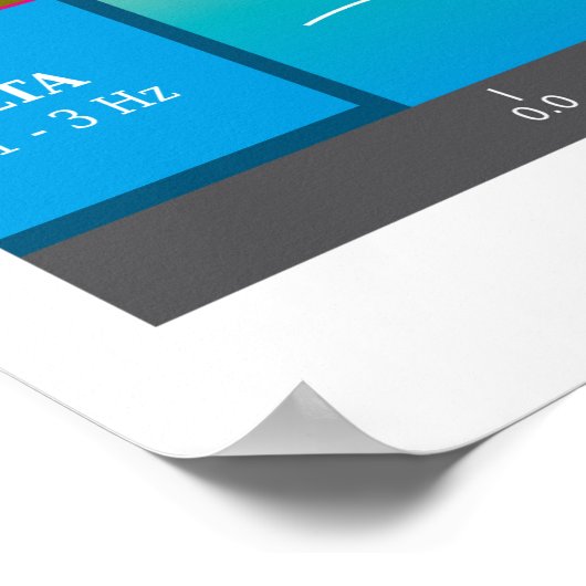 人間の脳波図 – 虹の色 ポスター (角)