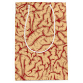 人間の脳|の気色悪い頭脳沢山におもしろいなハロウィン ミディアムペーパーバッグ (正面)