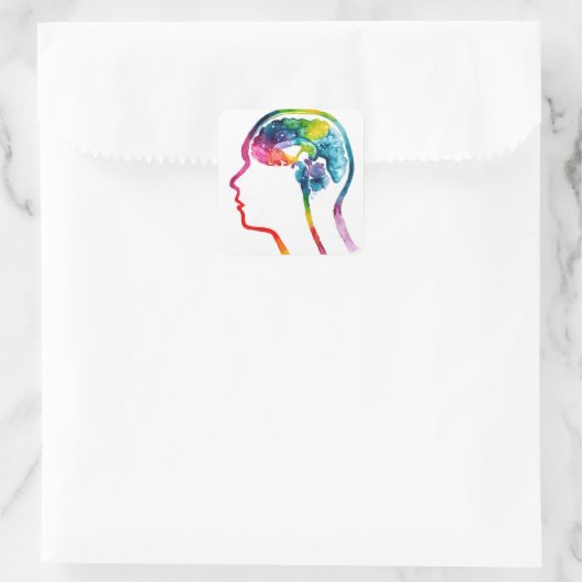 人間の脳 スクエアシール (バッグ)