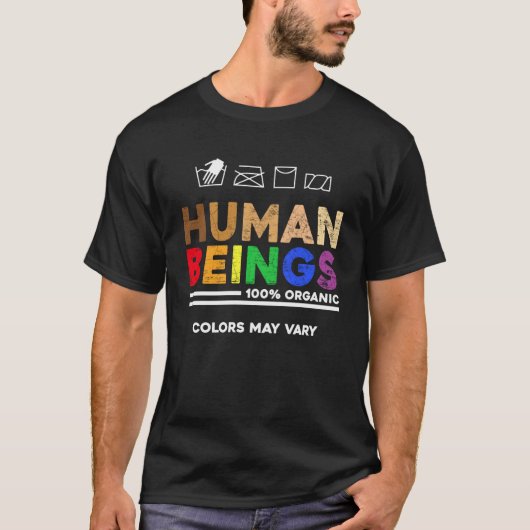 人間の色が異なる可能性がある平等プライドアンチ Tシャツ (正面)