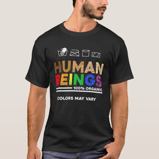 人間の色が異なる可能性がある平等プライドアンチ Tシャツ (正面)