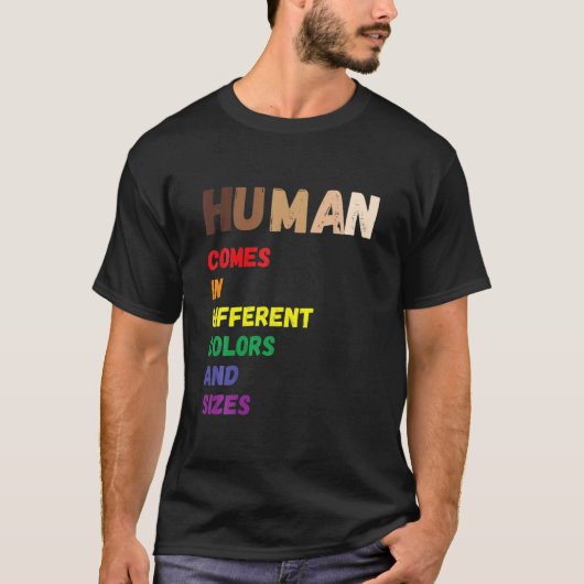 人間の色はLGBTの平等ブラックPを変える Tシャツ (正面)