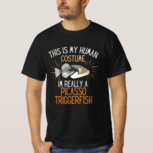 人間の衣装は本当にピカソのトリガーフィッシュ Tシャツ (正面)