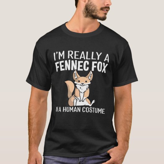 人間の衣装を着たFennecのキツネ Tシャツ (正面)